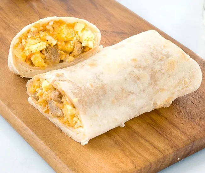 Egg burrito with sausage