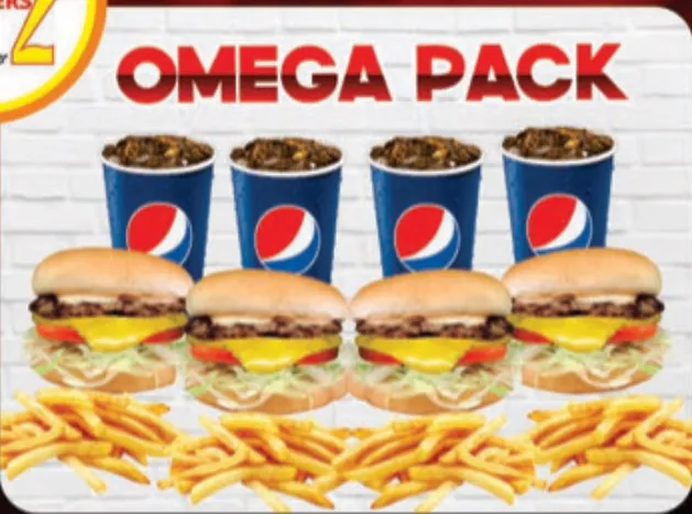 Omega Pack Family Bundles at Omega Burgers, Bellflower