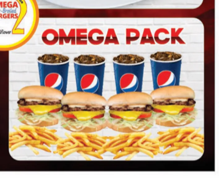 Monday Special Offer (Omega Pack) at Omega Burgers, Bellflower