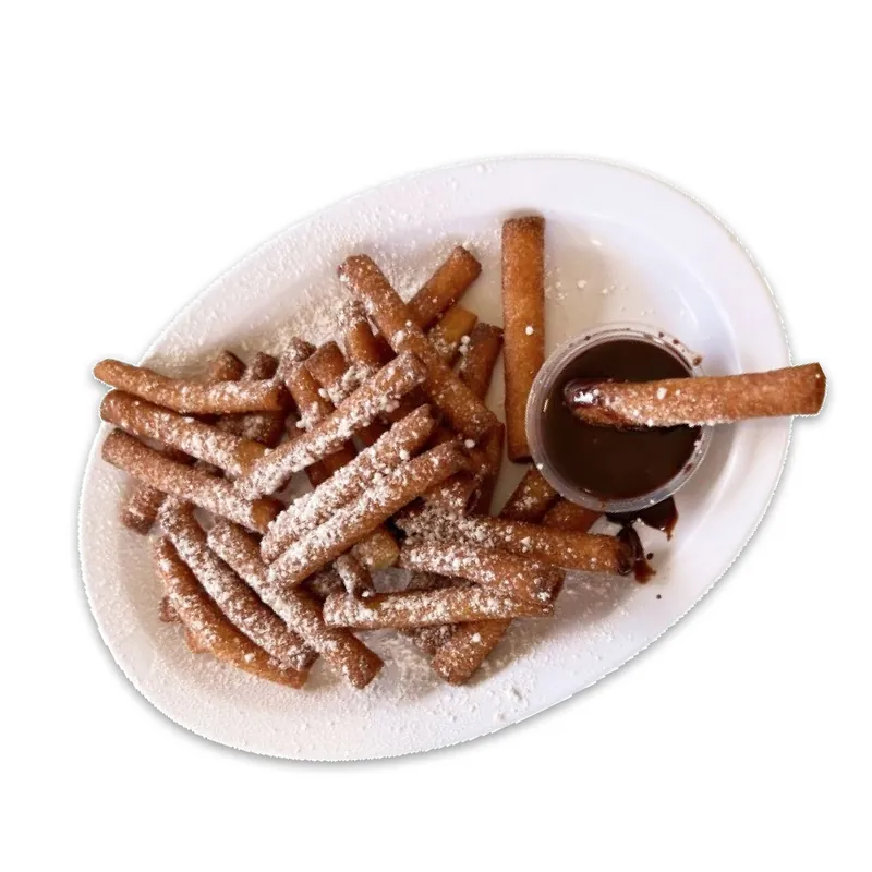 Funnel Fries at Omega Burgers, Bellflower