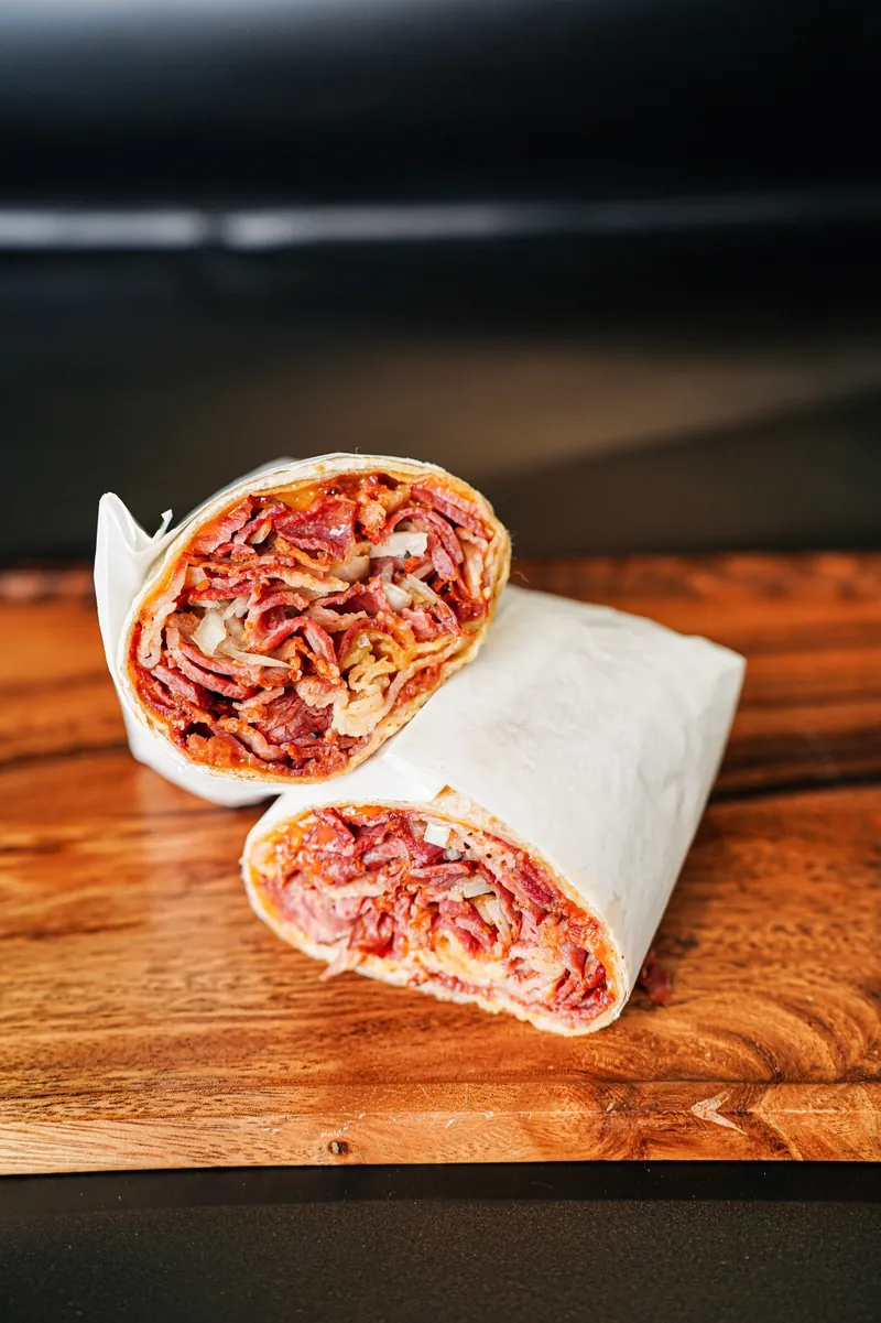Pastrami Burrito at Omega Burgers, Bellflower
