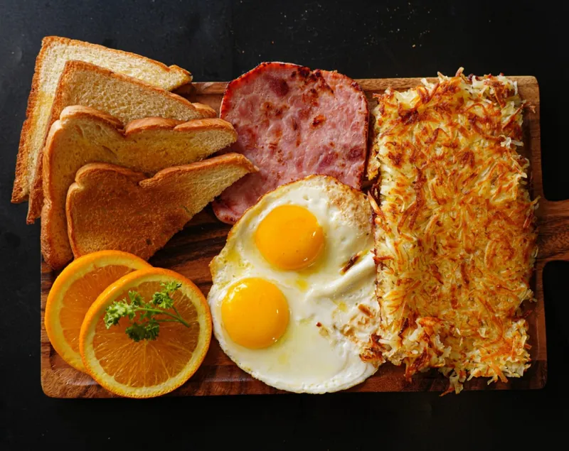 Ham and Eggs at Omega Burgers, Bellflower