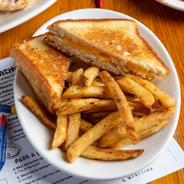 Kids Hot Dog, Corn Dog & Grilled Cheese Meals at Omega Burgers, Bellflower